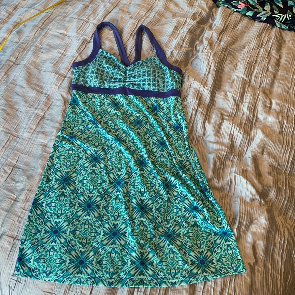 Dakini sundress Medium. with builtin pads. Lt blue and royal blue combo patterns